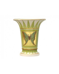 LOMONOSOV IMPERIAL PORCELAIN FLOWER VASE GREEN BUTTERFLY EMPIRE 20 CM/8"