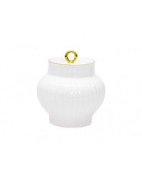 LOMONOSOV IMPERIAL BONE CHINA PORCELAIN SUGAR BOWL WAVE GOLDEN EDGE 390 ml 13.2 oz