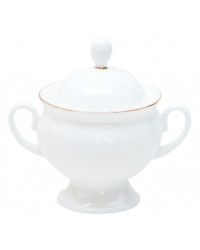 LOMONOSOV IMPERIAL BONE CHINA PORCELAIN SUGAR BOWL CLASSIC-2 GOLDEN EDGE 250 ml/8.5 fl.oz