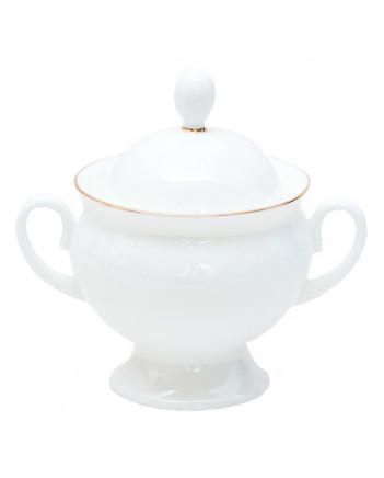 LOMONOSOV IMPERIAL BONE CHINA PORCELAIN SUGAR BOWL CLASSIC-2 GOLDEN EDGE 250 ml/8.5 fl.oz
