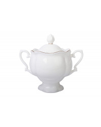 LOMONOSOV IMPERIAL PORCELAIN SUGAR BOWL NATASHA GOLDEN EDGE 300 ml/10.1 fl.oz
