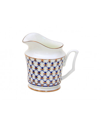 LOMONOSOV IMPERIAL PORCELAIN CREAMER MILK JAR COBALT NET 120 Ml 4.1 Oz