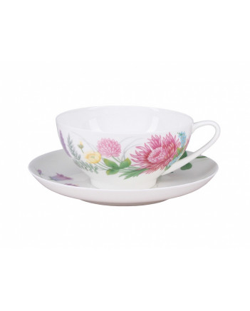 LOMONOSOV IMPERIAL BONE CHINA PORCELAIN TEA SET SERVICE WILDFLOWERS DOME 14 items