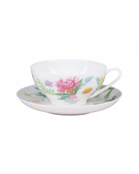 LOMONOSOV IMPERIAL BONE CHINA PORCELAIN TEA SET SERVICE WILDFLOWERS DOME 14 items