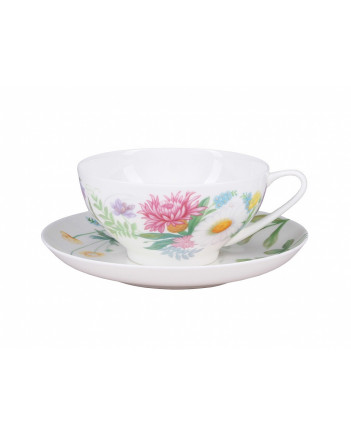 LOMONOSOV IMPERIAL BONE CHINA PORCELAIN TEA SET SERVICE WILDFLOWERS DOME 14 items