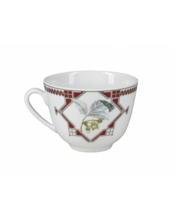 LOMONOSOV IMPERIAL BONE CHINA PORCELAIN TEACUP AND SAUCER SPRING SWEET RASPBERRY  230 ML/7.8 OZ