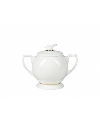 LOMONOSOV IMPERIAL BONE CHINA PORCELAIN TEA SET SERVICE GOLDEN EDGE PEARL 14 items