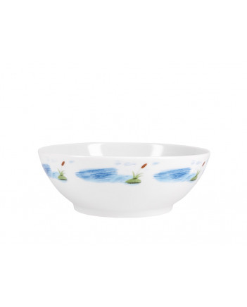 LOMONOSOV IMPERIAL PORCELAIN BABY SET 3PC: CUP, PLATE AND BOWL FOX AND CRANE FAIRYTALE