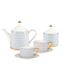 LOMONOSOV IMPERIAL BONE CHINA PORCELAIN TEA SET SERVICE AZURE 10 items