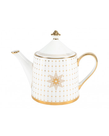 LOMONOSOV IMPERIAL BONE CHINA PORCELAIN TEAPOT AZURE GOLD 900 ml 30.4 fl.oz