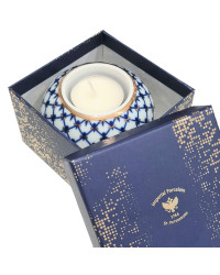 LOMONOSOV IMPERIAL PORCELAIN DECORATIVE ROUND CANDLE TEALIGHT HOLDER COBALT NET