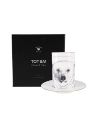 LOMONOSOV IMPERIAL PORCELAIN COFFEE LATTE HOT CHOCOLATE MUG TOTEM ANIMAL POLAR BEAR 390 ML/13.2 FL.OZ