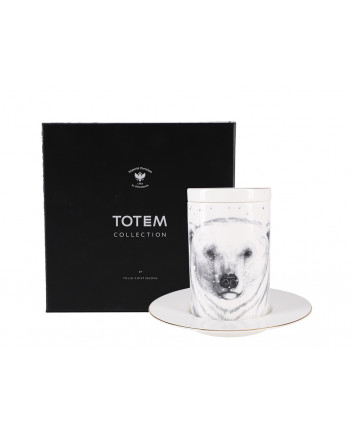 LOMONOSOV IMPERIAL PORCELAIN COFFEE LATTE HOT CHOCOLATE MUG TOTEM ANIMAL POLAR BEAR 390 ML/13.2 FL.OZ