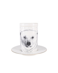 LOMONOSOV IMPERIAL PORCELAIN COFFEE LATTE HOT CHOCOLATE MUG TOTEM ANIMAL POLAR BEAR 390 ML/13.2 FL.OZ