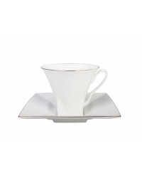 LOMONOSOV IMPERIAL BONE CHINA PORCELAIN TEA CUP PETROPOL GOLDEN EDGE 220 ml/7.4 fl.oz