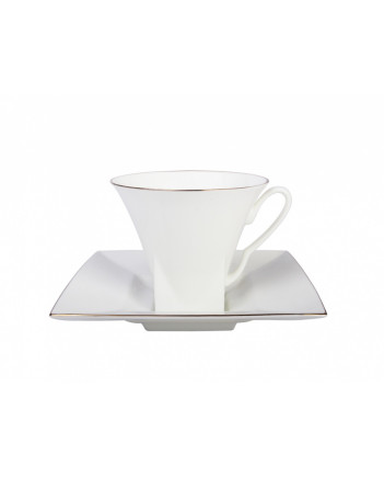 LOMONOSOV IMPERIAL BONE CHINA PORCELAIN TEA CUP PETROPOL GOLDEN EDGE 220 ml/7.4 fl.oz