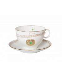 LOMONOSOV IMPERIAL BONE CHINA PORCELAIN TEA CUP APPLE GOLDEN MEDALLION 160 Ml/5.4 Fl.Oz