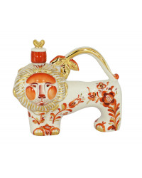 LOMONOSOV IMPERIAL PORCELAIN DECANTER RED LION 380 ML/12.9 OZ