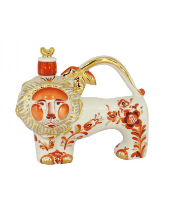 LOMONOSOV IMPERIAL PORCELAIN DECANTER RED LION 380 ML/12.9 OZ