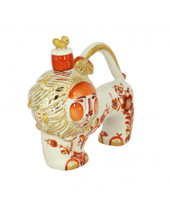 LOMONOSOV IMPERIAL PORCELAIN DECANTER RED LION 380 ML/12.9 OZ