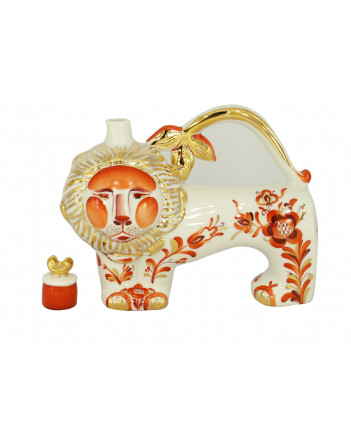 LOMONOSOV IMPERIAL PORCELAIN DECANTER RED LION 380 ML/12.9 OZ