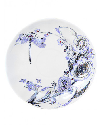  LOMONOSOV IMPERIAL PORCELAIN TEACUP AND SAUCER TULIP DRAGONFLY WHISPER 250 ML/8.45 OZ