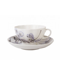  LOMONOSOV IMPERIAL PORCELAIN TEACUP AND SAUCER TULIP DRAGONFLY WHISPER 250 ML/8.45 OZ