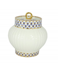 LOMONOSOV IMPERIAL BONE CHINA PORCELAIN SUGAR BOWL WAVE COBALT NET 390 ml 13.2 oz