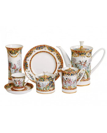 LOMONOSOV IMPERIAL BONE CHINA PORCELAIN COFFEE SET SERVICE RUSSIAN BALLET 22 items