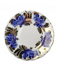 LOMONOSOV IMPERIAL PORCELAIN DESSERT PLATE TULIP GOLDEN GARDEN 18 cm 7"