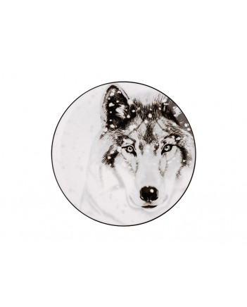 LOMONOSOV IMPERIAL PORCELAIN DECORATIVE WALL PLATE TOTEM ANIMAL WOLF 23 CM 9.1"