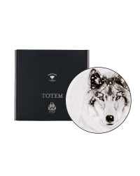 LOMONOSOV IMPERIAL PORCELAIN DECORATIVE WALL PLATE TOTEM ANIMAL WOLF 23 CM 9.1"