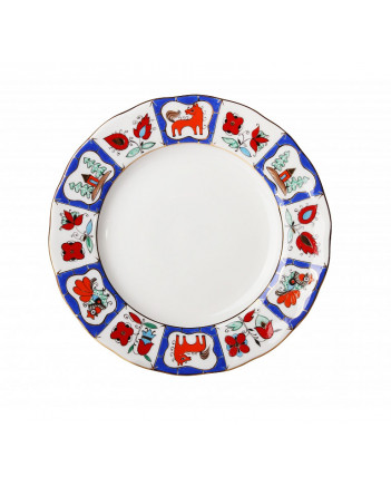 LOMONOSOV IMPERIAL PORCELAIN DESSERT PLATE TULIP RUSSIAN LUBOK 15 cm 5.9"