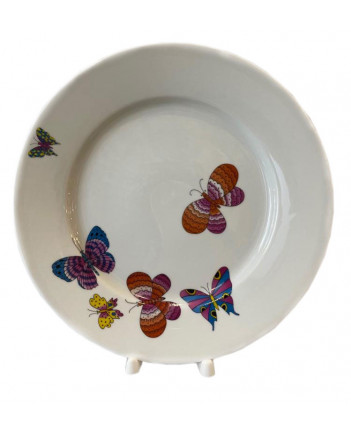 LOMONOSOV IMPERIAL PORCELAIN DINNER PLATE SAFFRON BUTTERFLIES 25 cm 9.8"
