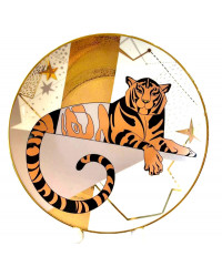 LOMONOSOV IMPERIAL PORCELAIN DECORATIVE WALL PLATE ZODIAC TIGER YEAR 195 mm 7.7"