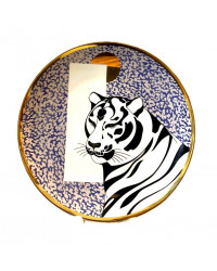 LOMONOSOV IMPERIAL PORCELAIN DECORATIVE WALL PLATE ZODIAC TIGER White YEAR 195 mm 7.7"