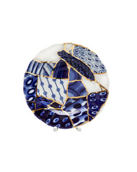 LOMONOSOV IMPERIAL PORCELAIN DESSERT PLATE COBALT BAIKAL 1 TULIP 20 cm 7.8"