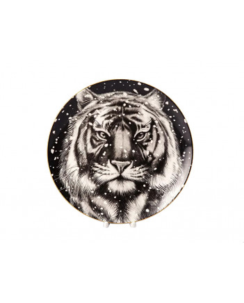 LOMONOSOV IMPERIAL PORCELAIN DECORATIVE WALL PLATE TOTEM ANIMAL TIGER 30 CM 11.8"