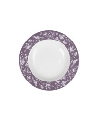 LOMONOSOV IMPERIAL PORCELAIN DINNER DEEP PLATE MONPLAISIR VIOLET 22.5 cm/8.9"