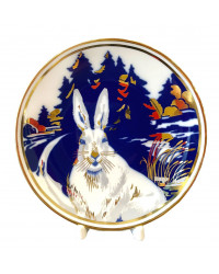 LOMONOSOV IMPERIAL PORCELAIN DECORATIVE WALL PLATE RABBIT 2023 SYMBOL YEAR 195 mm 7.7"