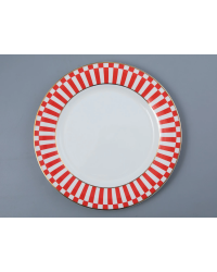 LOMONOSOV IMPERIAL PORCELAIN DINNER PLATE YES AND NO RED 27 cm 10.6"