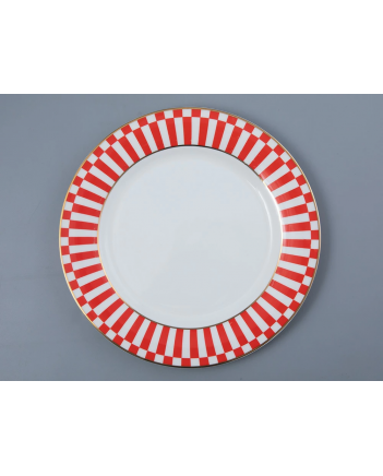 LOMONOSOV IMPERIAL PORCELAIN DINNER PLATE YES AND NO RED 27 cm 10.6"
