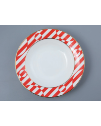 LOMONOSOV IMPERIAL PORCELAIN DINNER PLATE YES AND NO RED 23.5 cm 9.3"