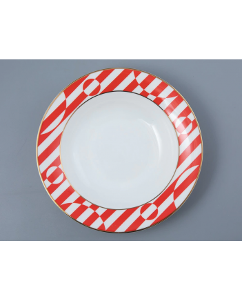 LOMONOSOV IMPERIAL PORCELAIN DINNER PLATE YES AND NO RED 23.5 cm 9.3"