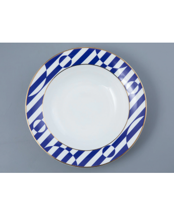 LOMONOSOV IMPERIAL PORCELAIN DINNER PLATE YES AND NO COBALT BLUE 23.5 cm 9.3"