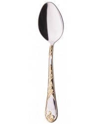 FLATWARE TEASPOON STAINLESS STEEL SET OF 6 IRISES GOLD IMITATION