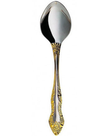 FLATWARE TEASPOON STAINLESS STEEL SET OF 6 TROIKA GOLD IMITATION