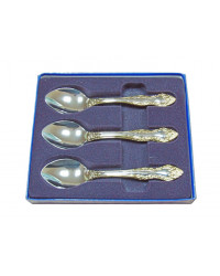FLATWARE TEASPOON STAINLESS STEEL SET OF 6 TROIKA GOLD IMITATION