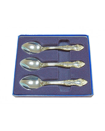 FLATWARE TEASPOON STAINLESS STEEL SET OF 6 TROIKA GOLD IMITATION