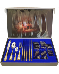 FLATWARE STAINLESS STEEL CUTLERY SET OF 24 AMBASSADOR GILDING